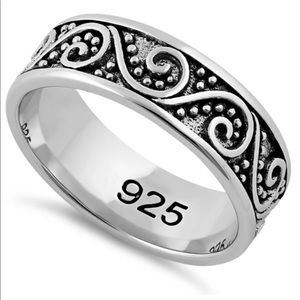 Sterling Silver Bali Swirl Band Ring